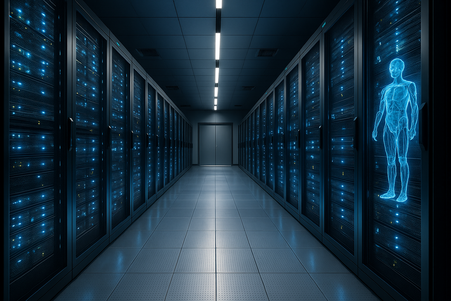 Modern datacenter and network illustration